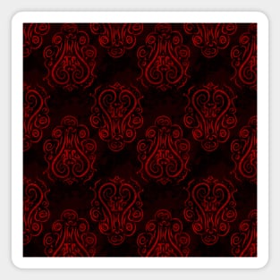 Red Dark Royal Ornament Pattern Magnet